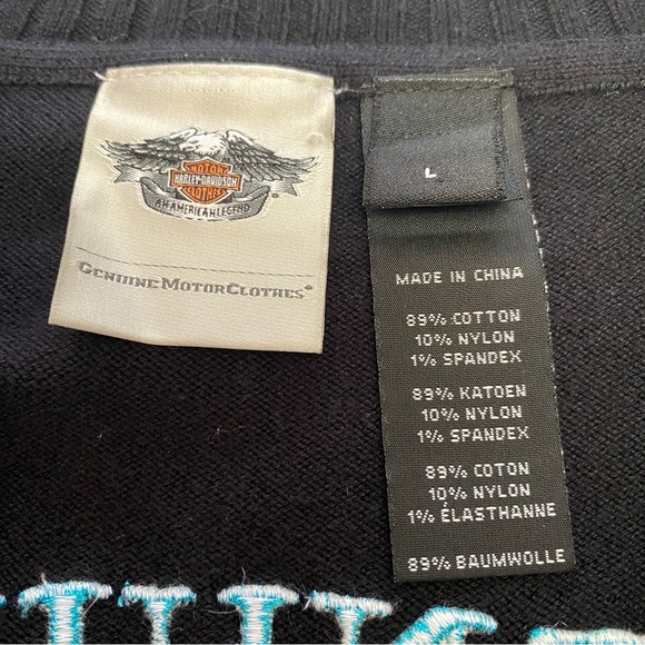Women’s Harley-Davidson Black zip up sweater Large - Picture 6 of 9
